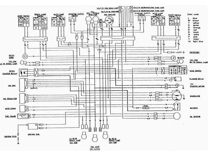 Yamaha схема проводки Эл схема скутера Yamaha BWS