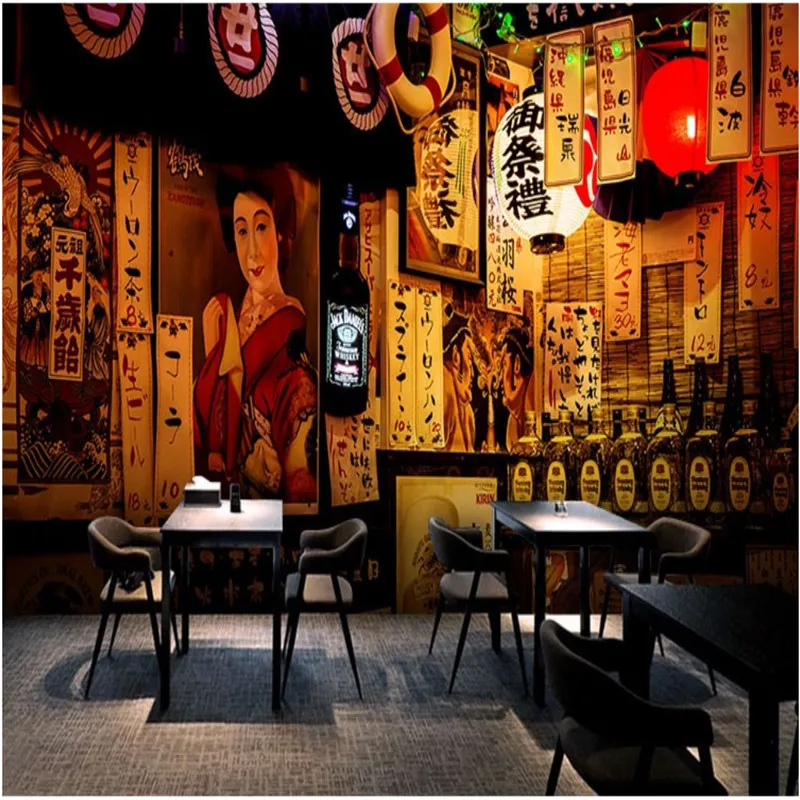Yanki izakaya ул мира 17 фото 3D фотобумага в японском стиле, ретро, улица изакая, ночной вид, настенная бумаг