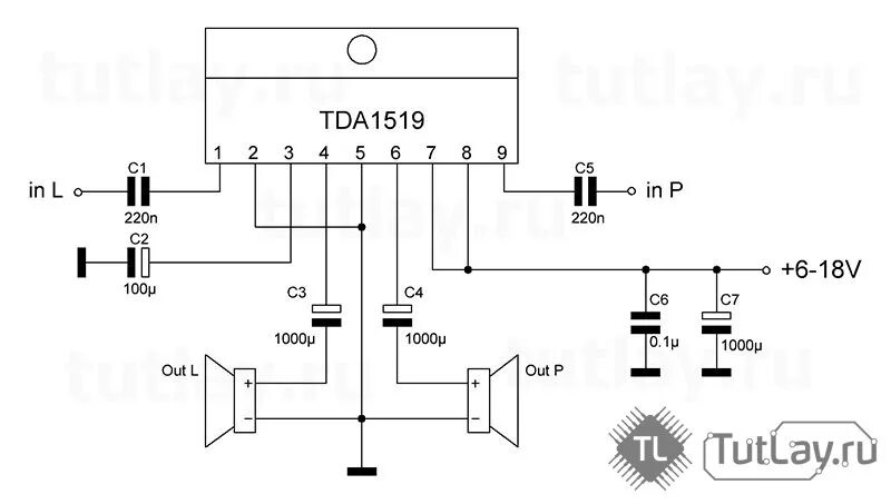 Yd1028 схема усилителя Ответы Mail.ru: Усилитель TDA1519c помогите спаять!