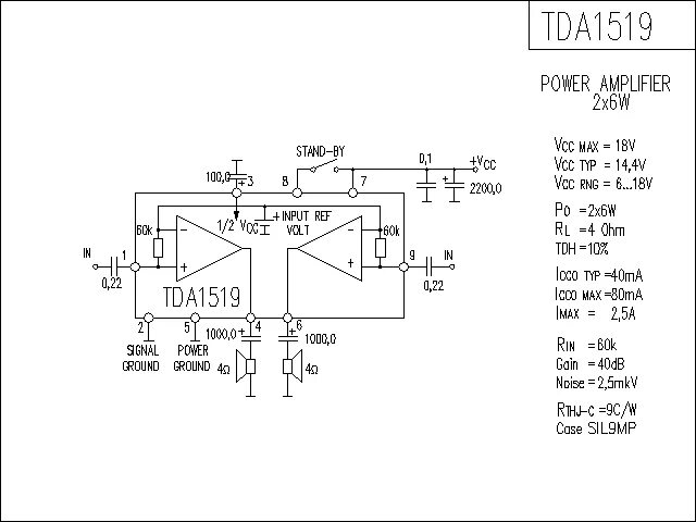 Yd1028 схема усилителя Ответы Mail.ru: Усилитель TDA1519c помогите спаять!