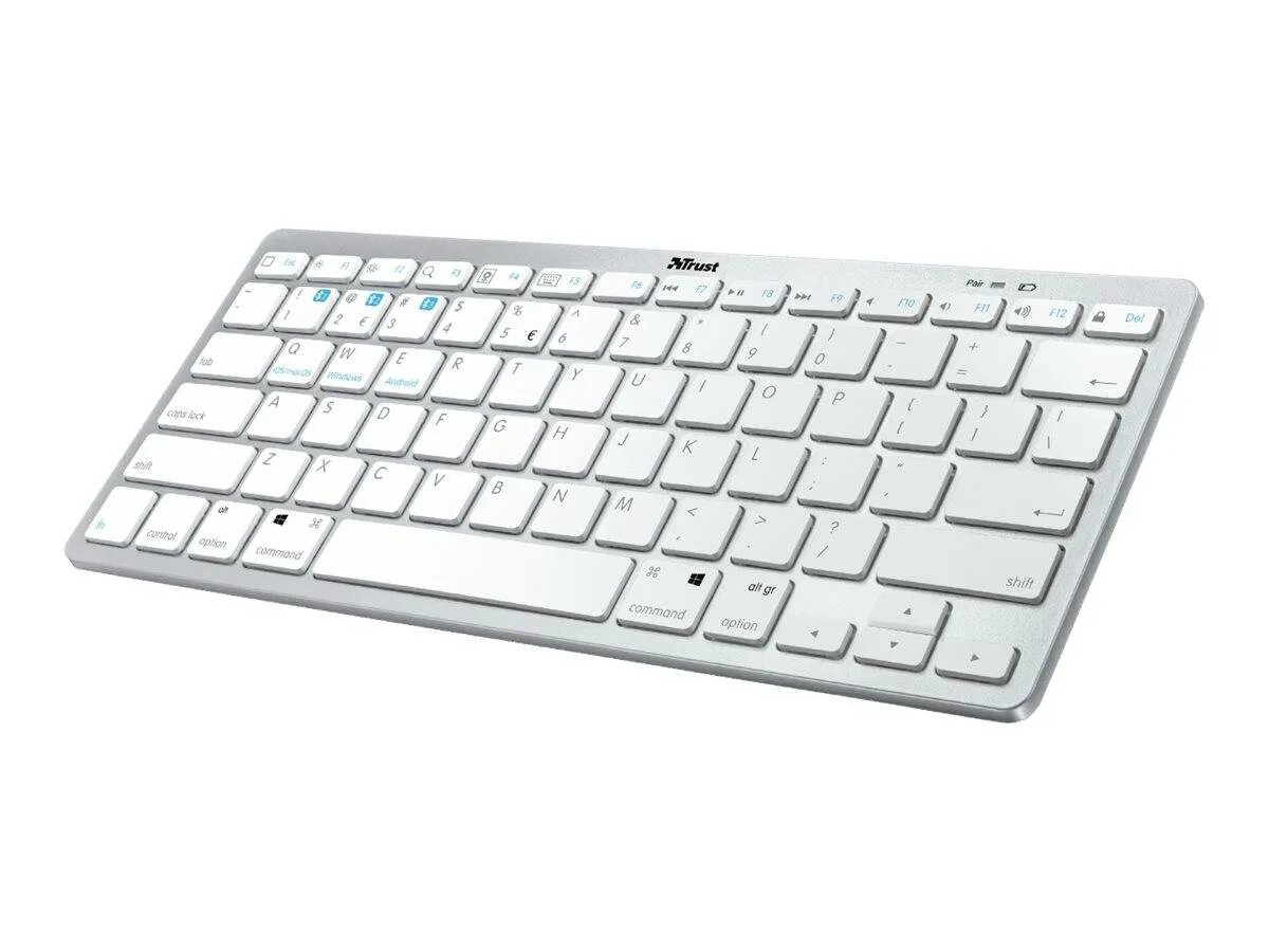 Yelandar клавиатура беспроводная как подключить Trust NADO Bluetooth ® Keyboard German, QWERTZ White Multimedia buttons Conrad.c
