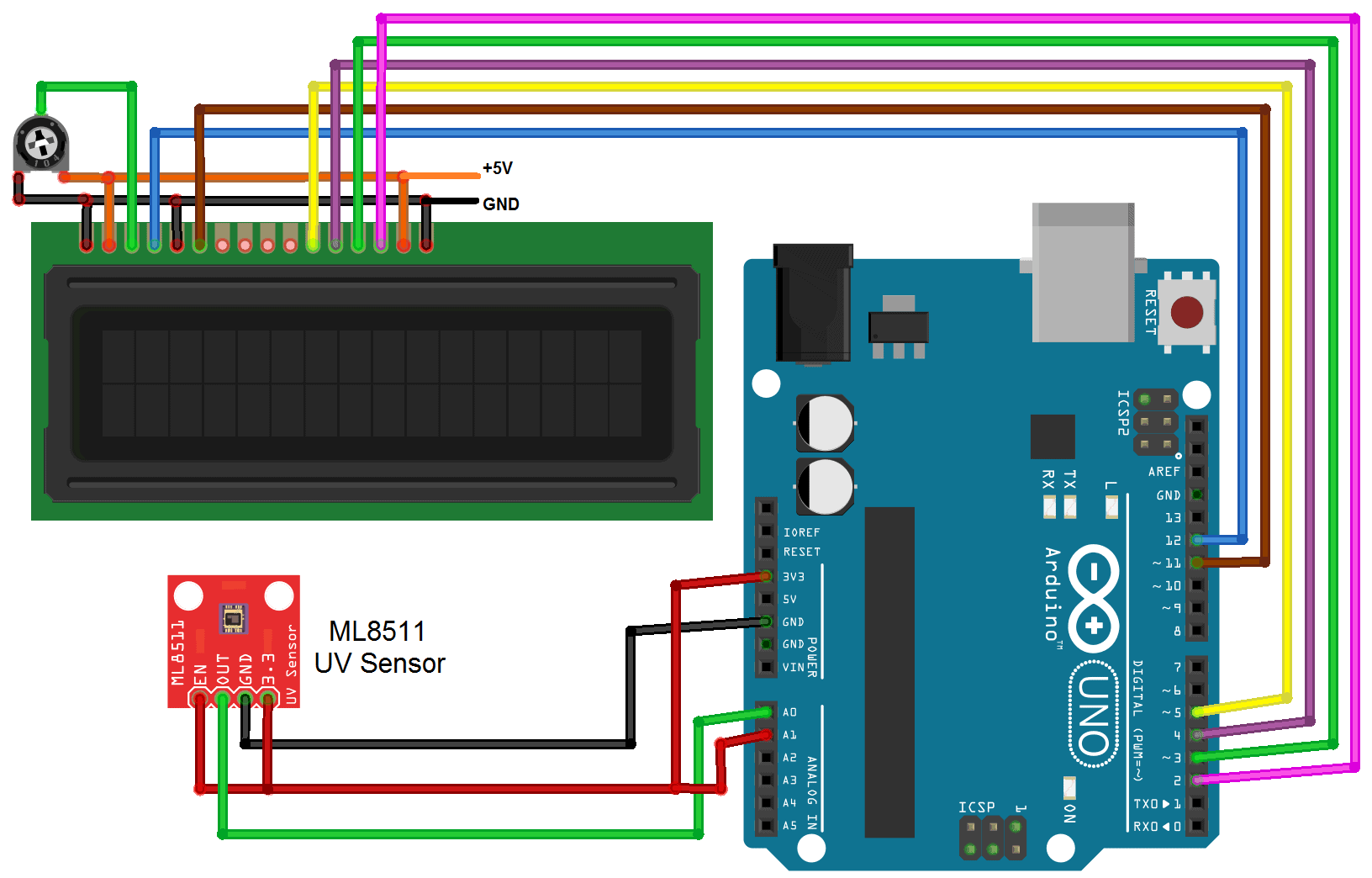 Yf b10 датчик схема подключения Подключение ультрафиолетового датчика ML8511 к Arduino: схема и программа