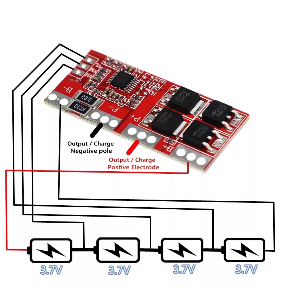Yh11047a схема подключения на 3 элемента Контроллер заряда BMS 4S 30A 16.8V li-ion акк.(4S04) от магазина РЭССИ - "РЭССИ"