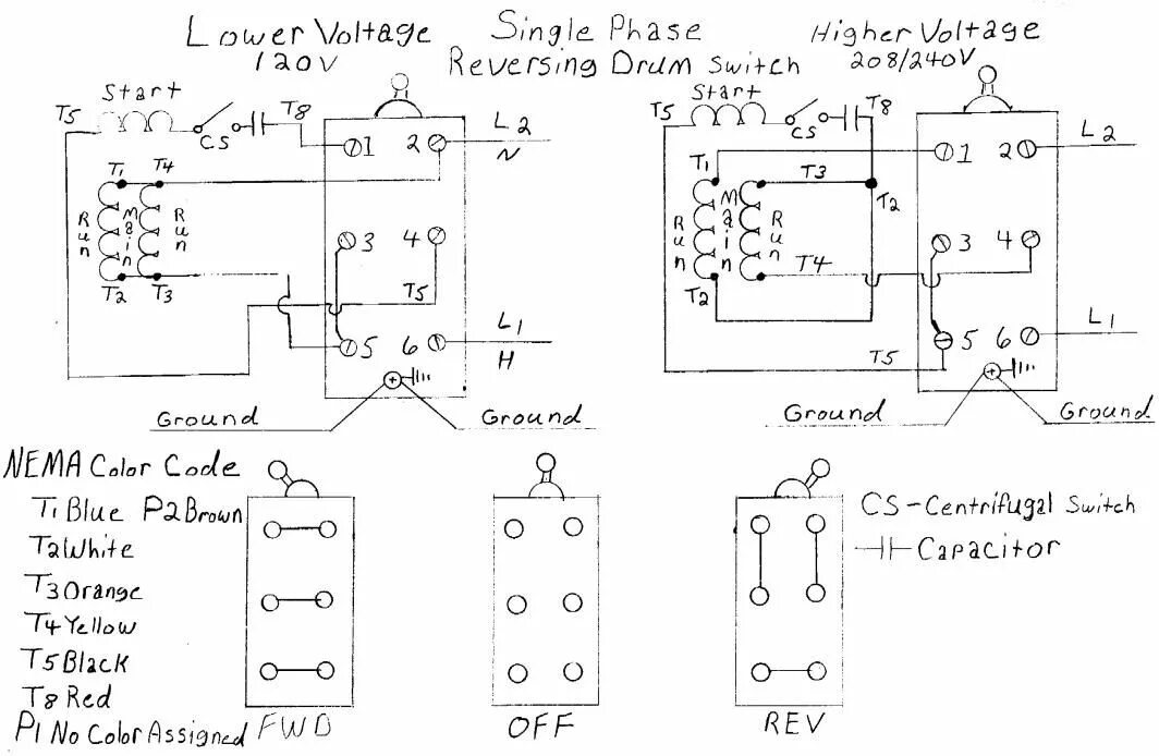 Yl3 100l 2 схема подключения Drum Switch Wiring Diagram