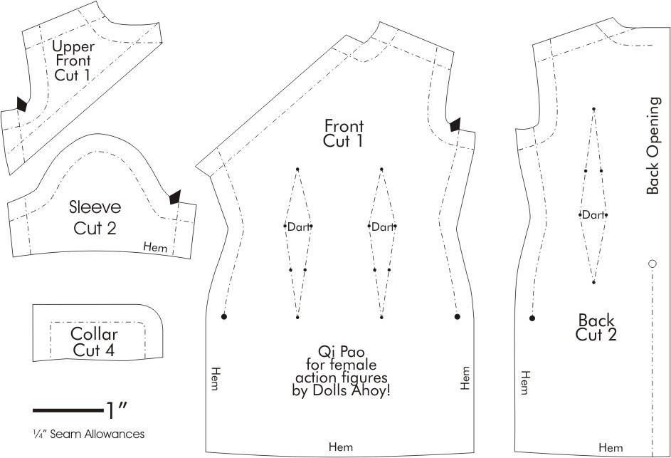 Yusupova выкройки Qi Pao for Female Action Figures Pattern I realize there a. Flickr
