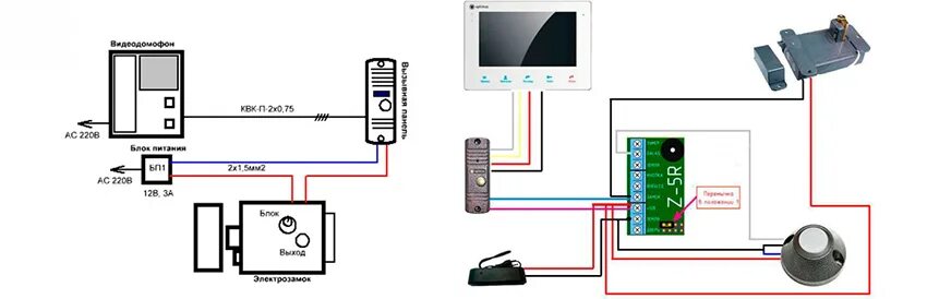 Z 5r контроллер подключение к электромеханическому замку Схема подключение видеодомофона: подробная инструкция