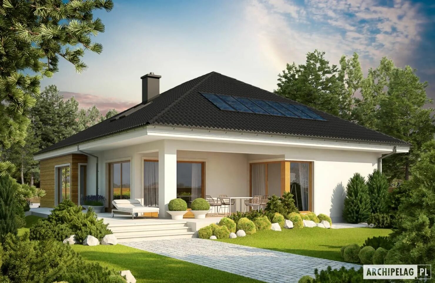 Z348 красивый одноэтажный дом с удобной планировкой Projekt domu liv 3 g2 homify Fachadas de casas terreas, Casas de família, Casas 