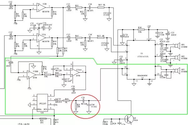 Za3023 усилитель microlab m b54 схема Ответы Mail.ru: чему равна емкость конденсатора на данной схеме?