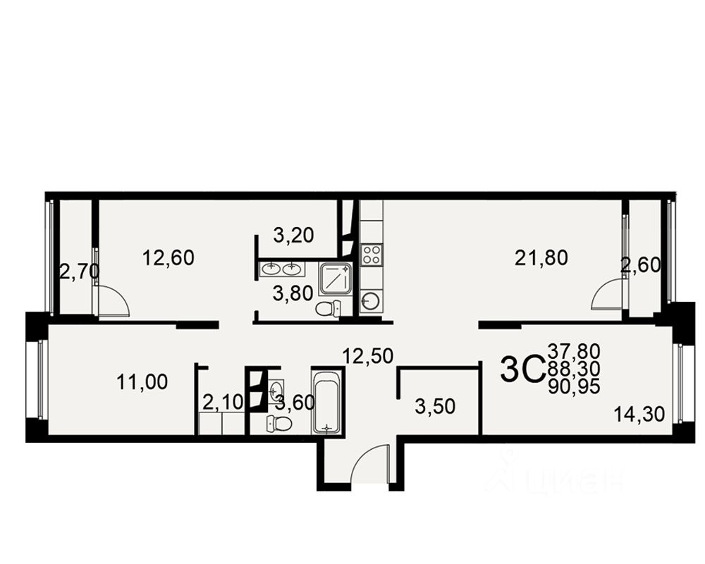 Акцент московское ш 49 корп 1 фото Продаю трехкомнатную квартиру 88.3м² Московское ш., 49к1, Рязань, Рязанская обла