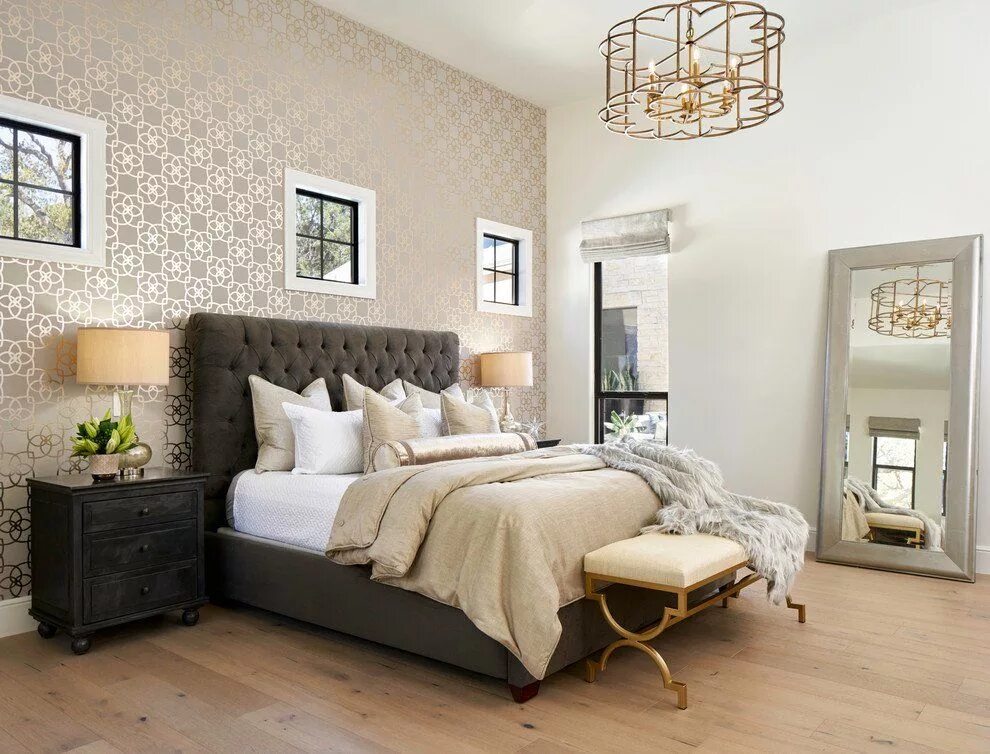 Акцент обоями в интерьере Pin on bedroom