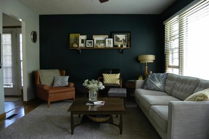 Акцент стены в интерьере navy accent wall - Google Search Home decor, Navy accent walls, Home values
