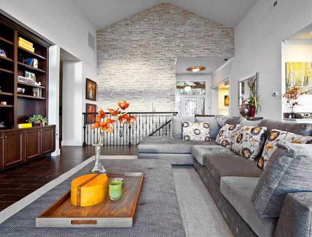 Акцент стены в интерьере Отделка современной квартиры камнем: 50+ фото идей Beautiful living rooms, Accen