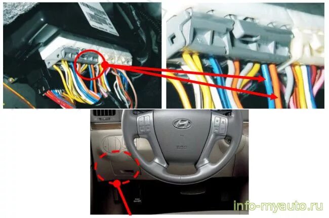 Акцент точки подключения Подключаем сигнализацию на Hyundai ix55
