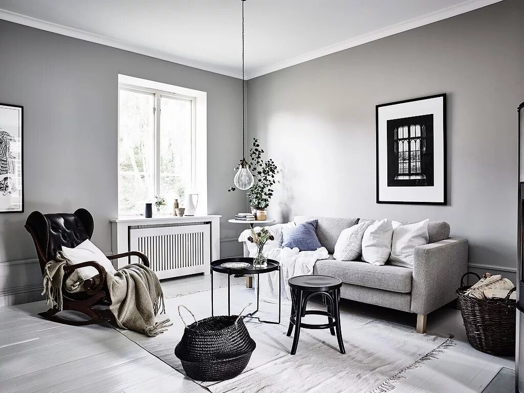 Акцентная серая стена в интерьере Pin on Home.Living Living room designs, Appartment decor, Brown living room