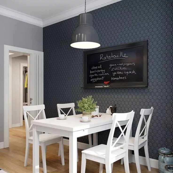 Акцентная стена на кухне фото #interior #design #decor #дизайн #интерьер #декор