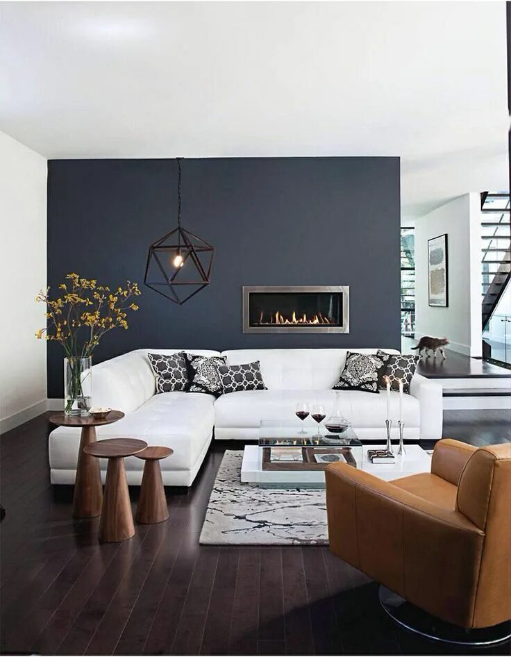 Акцентная стена в гостиной фото Shades Of Grey Are Always A Good Idea Living room decor modern, House interior, 