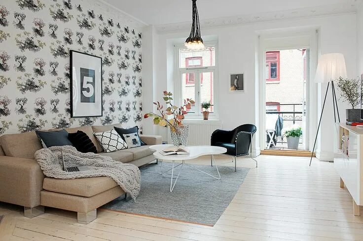Акцентная стена в интерьере 2024 #decoration #papier #peint #wallpaper #salon Modern furniture living room, Brown