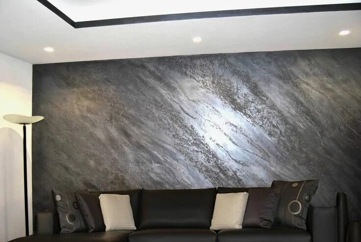 Акцентная стена в интерьере декоративной штукатуркой Stucco Veneziano Archivi - Pietra Spaccata Metallic paint walls, Interior wall d