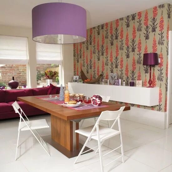 Акцентная стена в интерьере кухни dining room - roomenvy Feature wall living room, Dining room wallpaper, Glamouro