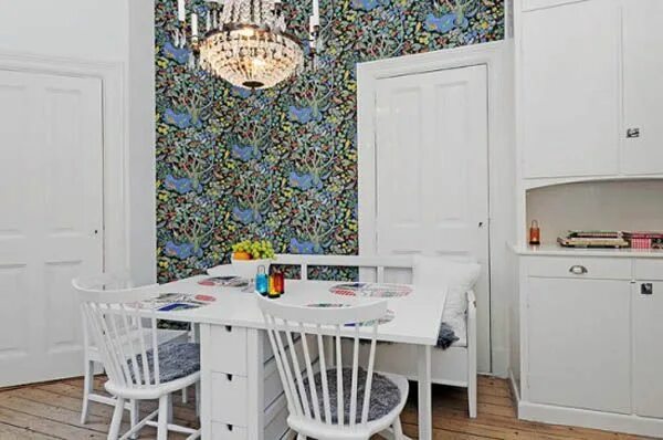 Акцентная стена в интерьере кухни Scandinavian Style Apartment Ideas from Alvhem Makleri Interior, White Decoratin