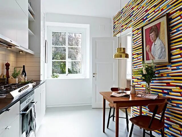 Акцентная стена в интерьере кухни 5 itens que você precisa para sua decoração Pop! Dining interior, Kitchen wallpa