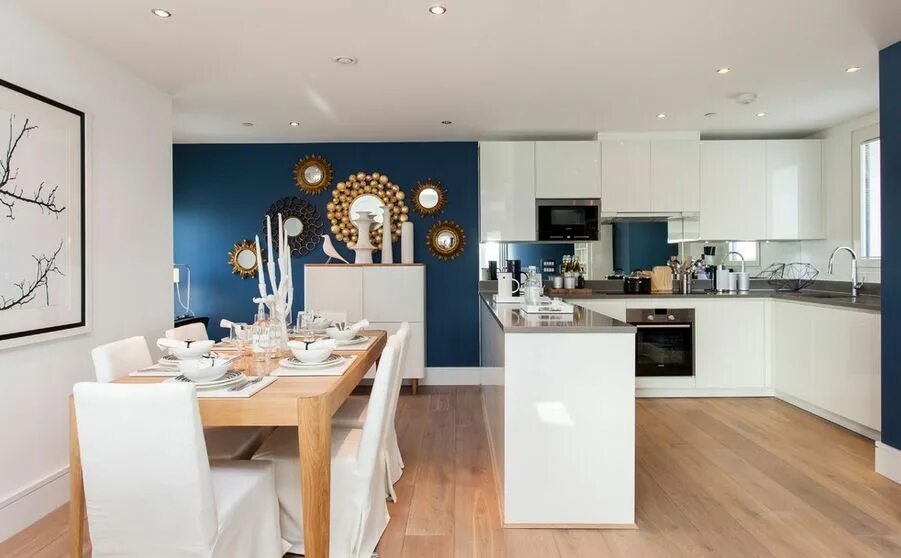 Акцентная стена в интерьере кухни Interior Accent Wall Ideas That Will Change Your Living Spaces Blue accent walls