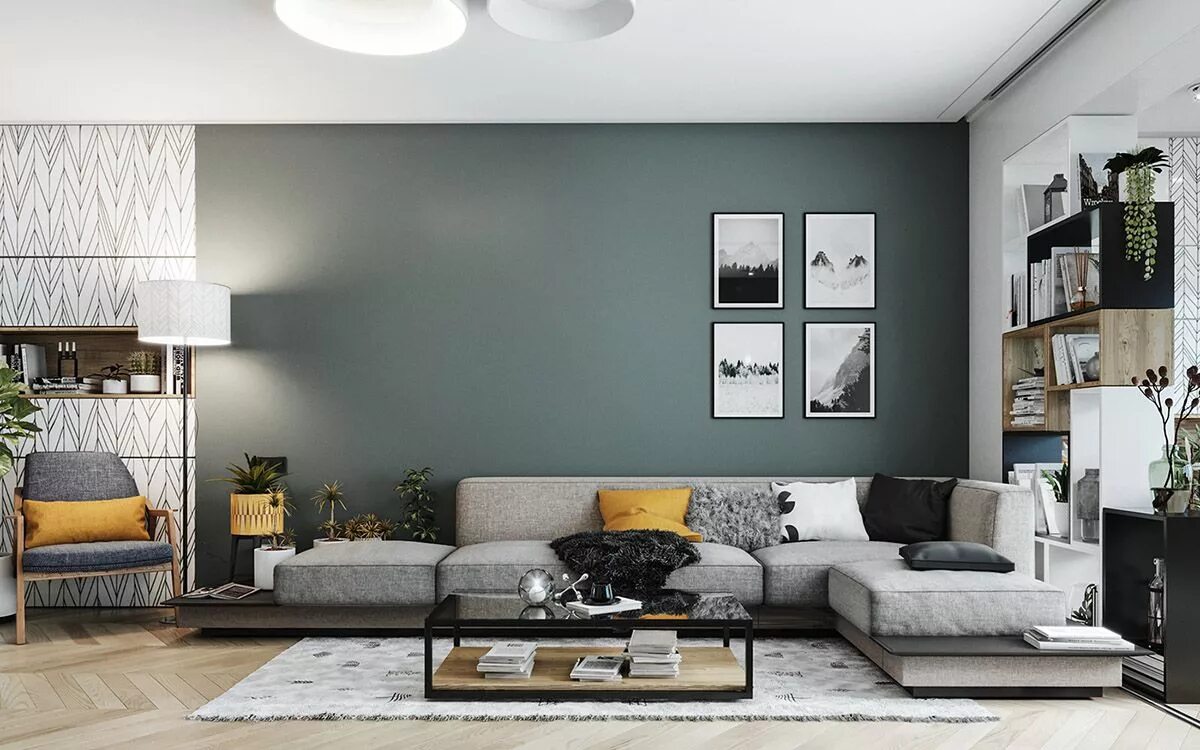 Акцентная стена в сером интерьере 5 Fresh & Funky Scandinavian Style Home Interiors Scandinavian home interiors, H