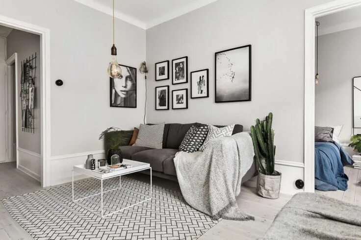Акцентная стена в сером интерьере Mood Board: Silver Linings Playbook for a Scandinavian Home Unique Blog Скандина