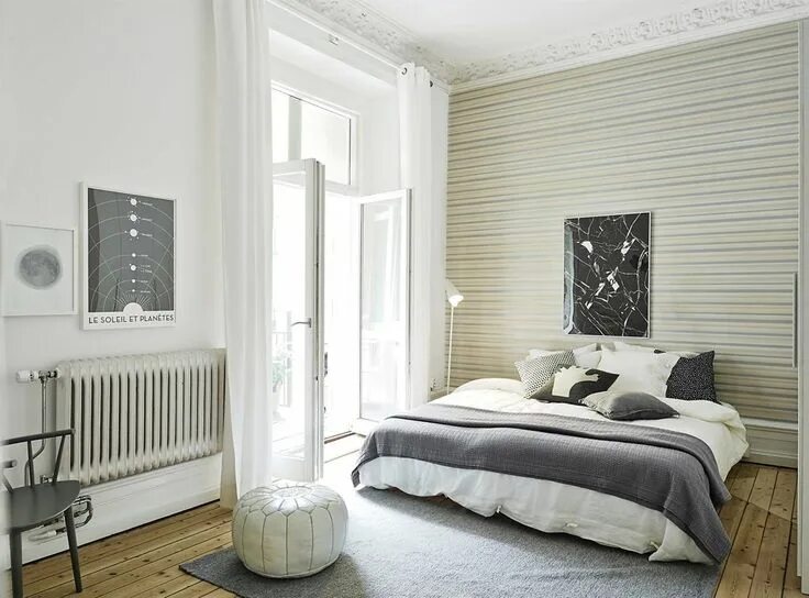 Акцентная стена в скандинавском интерьере Visszafogott árnyalatok café mystra Green bedroom walls, Bedroom design, Master 