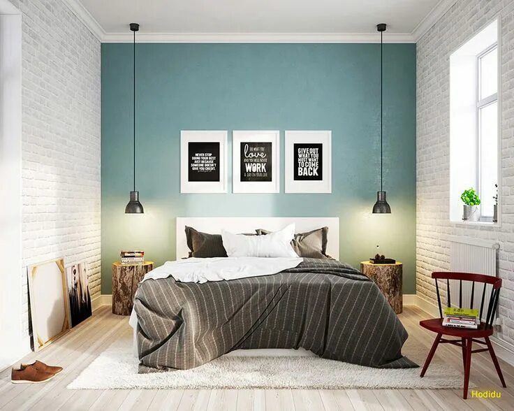 Акцентная стена в скандинавском интерьере Camere da Letto in Stile Scandinavo dal Design Nordico MondoDesign.it Idee color
