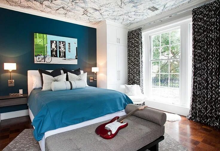 Акцентная стена в современном интерьере 21 Creative Accent Wall Ideas for Trendy Kids' Bedrooms Boys bedroom paint, Bedr