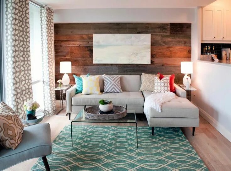 Акцентная стена в современном интерьере barnboardstore.com Property brothers living room, Living room decor modern, Livi