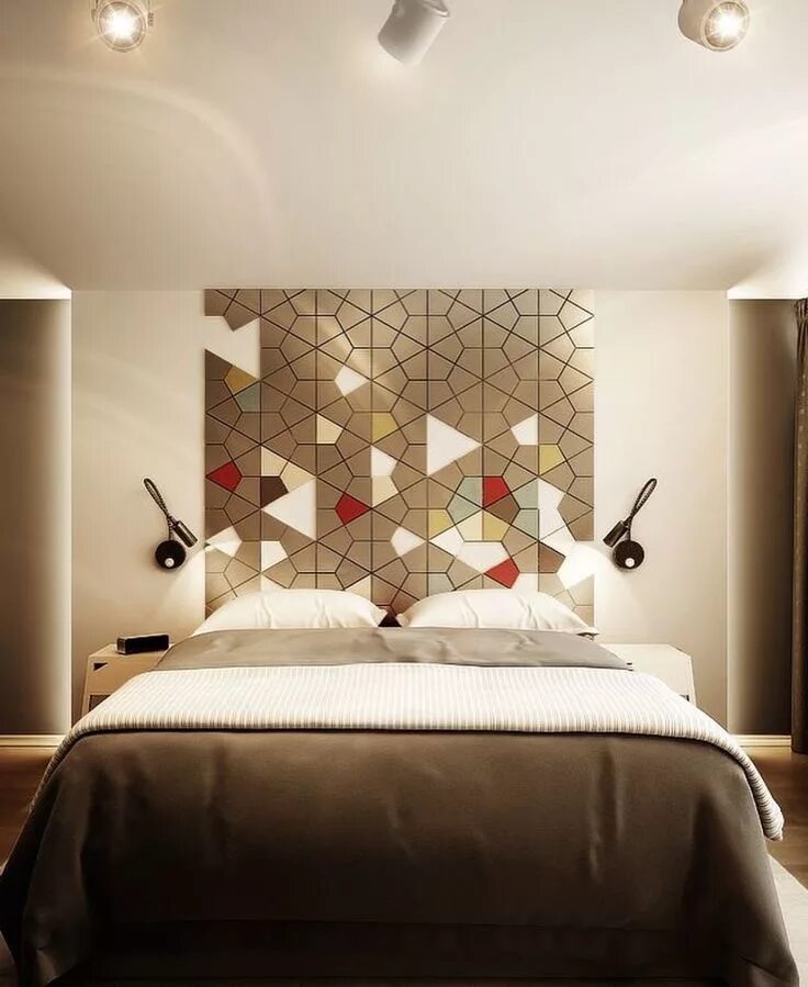 Акцентная стена в спальне изголовье кровати фото Pin on Спальня Hotel bedroom design, Modern bedroom, Bedroom wall designs