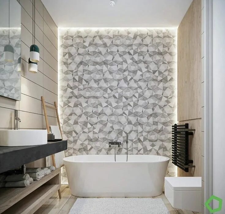 Акцентная стена в ванной комнате фото Homeasy Houses Apartment design, Best bathroom designs, Gorgeous apartment