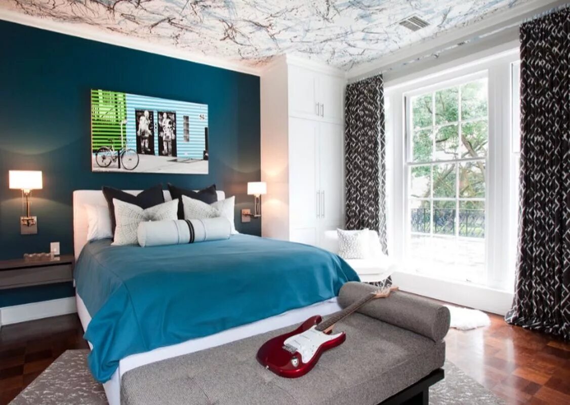 Акцентные стены в интерьере спальни 20 Mesmerizing Ceiling Ideas with Some Pattern and Lighting to Beautify Your Hom