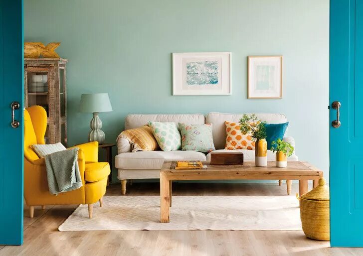 Акцентные цвета в интерьере Пуфик - блог о дизайне интерьера Decoración de unas, Salones con color, Salones 