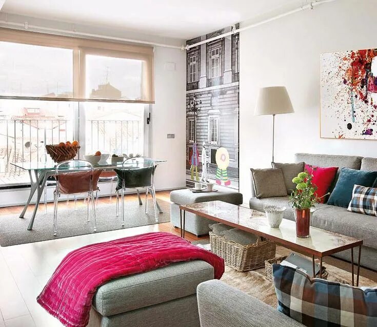 Акценты дизайн интерьера Modern Apartment Interior with Bold Accents Apartment interior, Colourful living