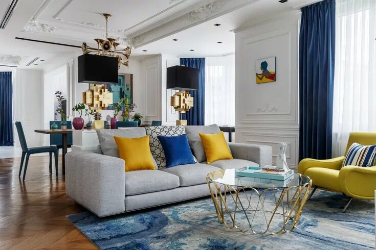 Акценты дизайн интерьера A Brightly-Colored Modern Design in The Midst of Moscow City Wohn design