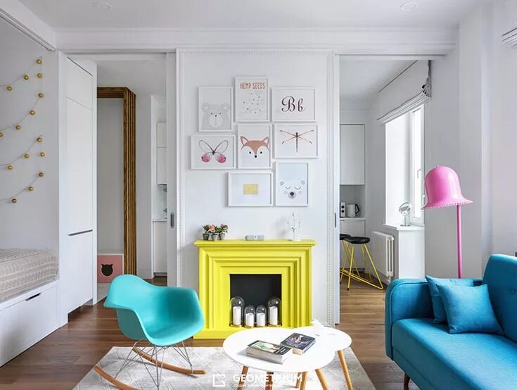 Акценты в интерьере квартиры Bright small Scandinavian apartment in Moscow (42 sqm) )◾ Photos ◾ Ideas ◾ Desig