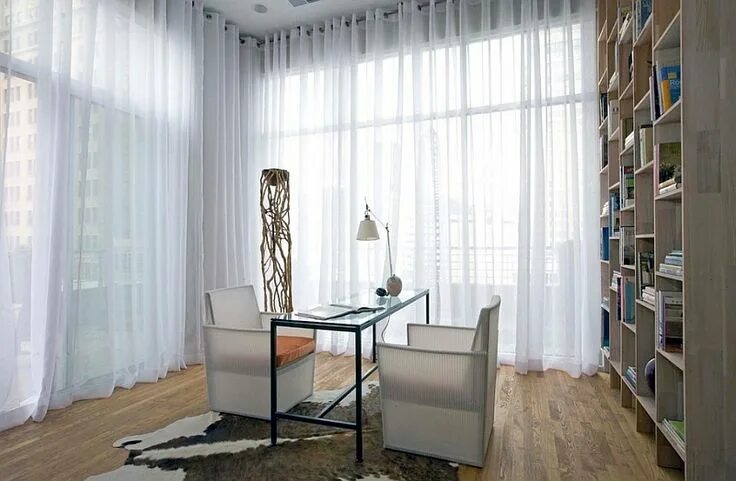 Актуальная тюль в интерьере 2024 How To Get The Lighting Right For A Functional And Classy Home Office Contempora