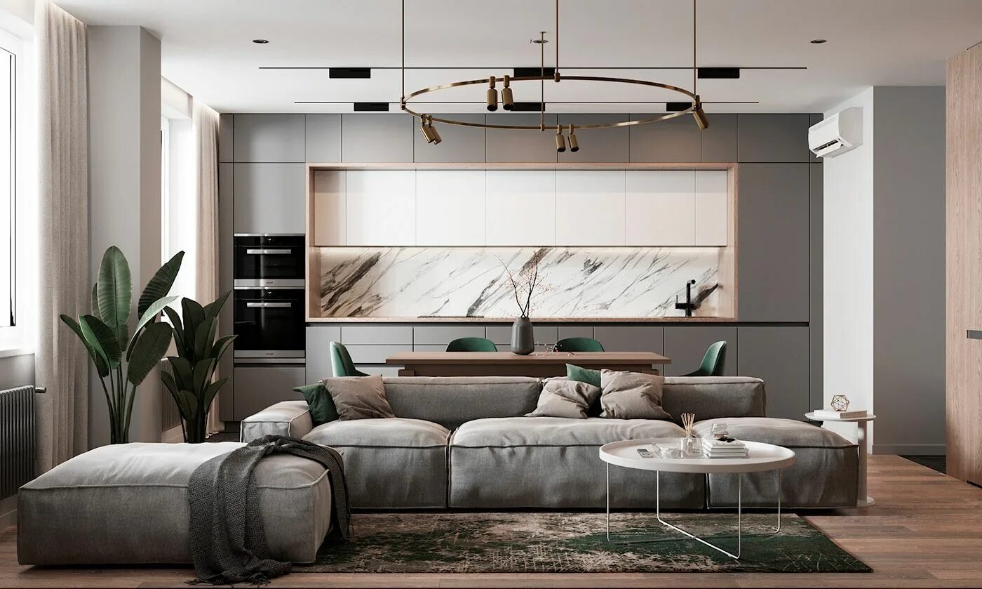 Актуальные дизайны интерьера 2024 green apartment on Behance Green apartment, Apartment interior, Interior design 