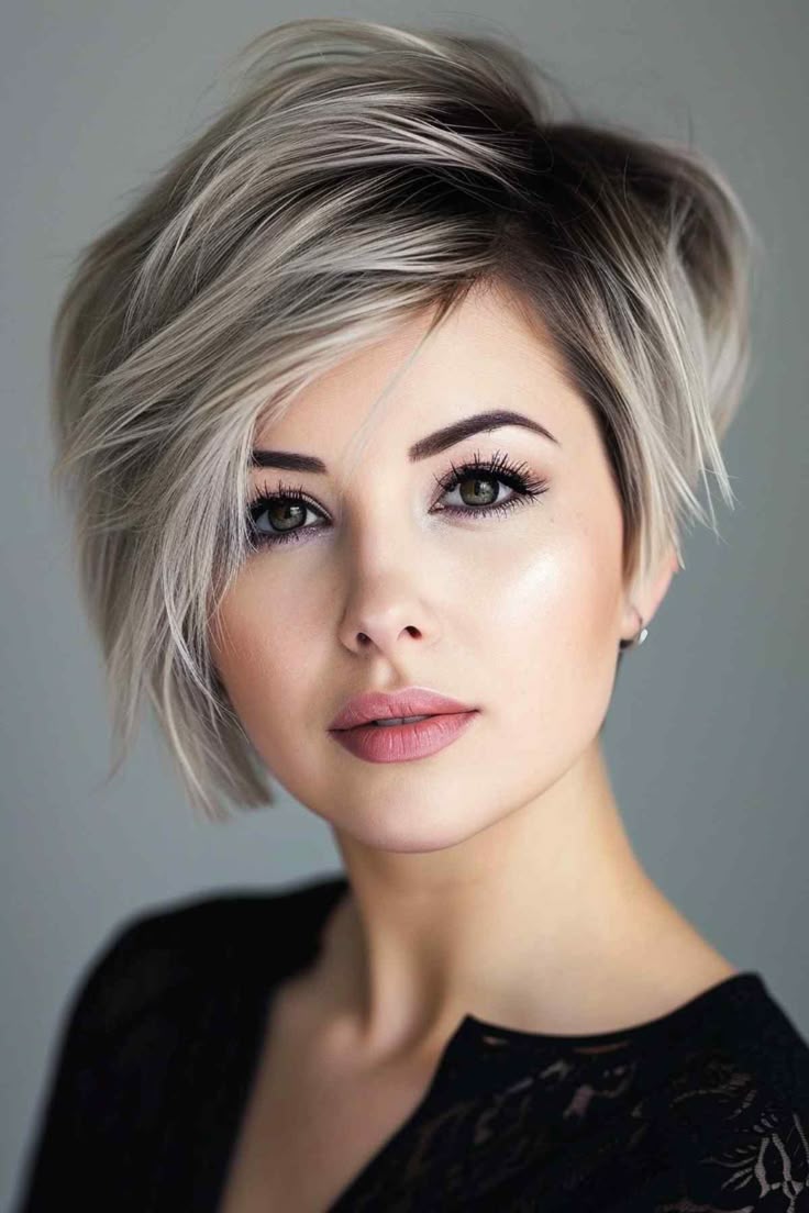 Актуальные стрижки 2024 женские модные 25 Prettiest Ways to Get a Pixie Bob with a Side Part in 2024 Thick hair styles,