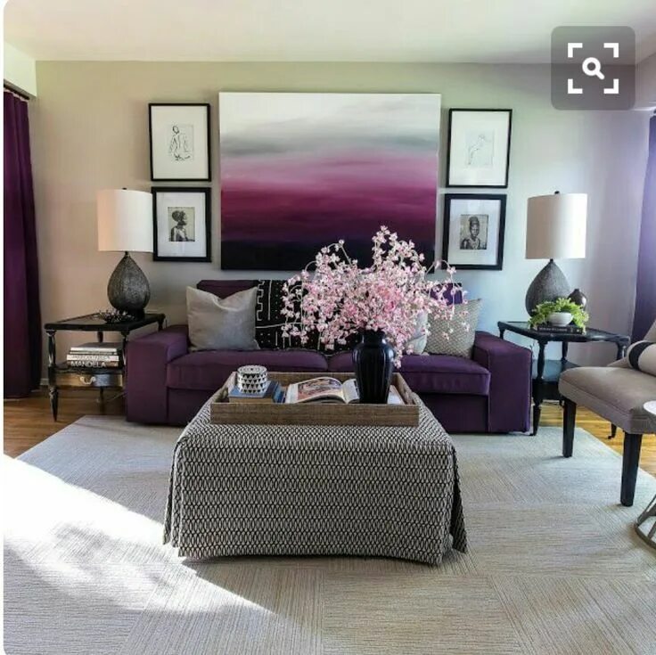 Актуальный цвет стен в интерьере Pin auf Interior Design Lila zimmer, Einrichtungsideen wohnzimmer, Lila wohnzimm