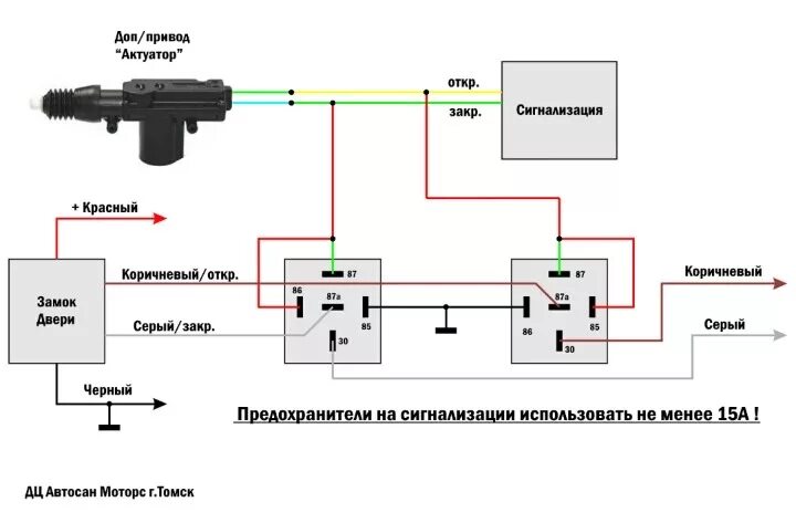 Актуатор двери 5 контактов схема подключения Решение проблемы с центральным замком - Hyundai Solaris, 1,6 л, 2013 года электр