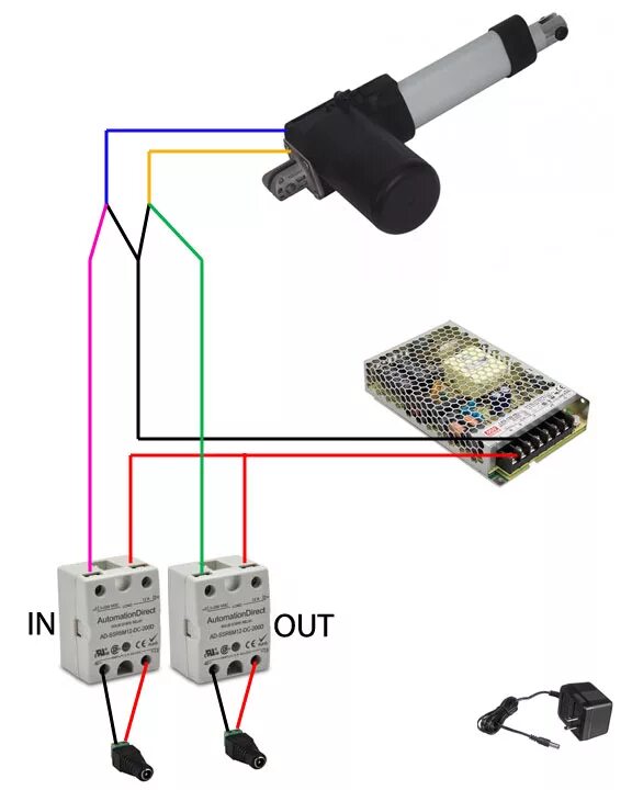 Актуатор замка схема подключения How do I wire Solid State Relays to a linear actuator - Electrical Engineering S