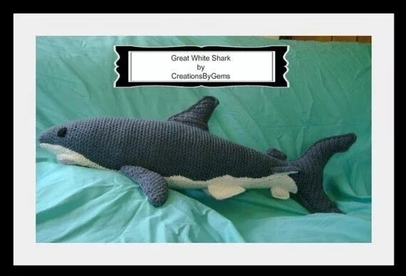 Акула вязаная крючком схема и описание Great White Shark PDF Crochet Pattern - Etsy Crochet shark, Shark pattern, Croch