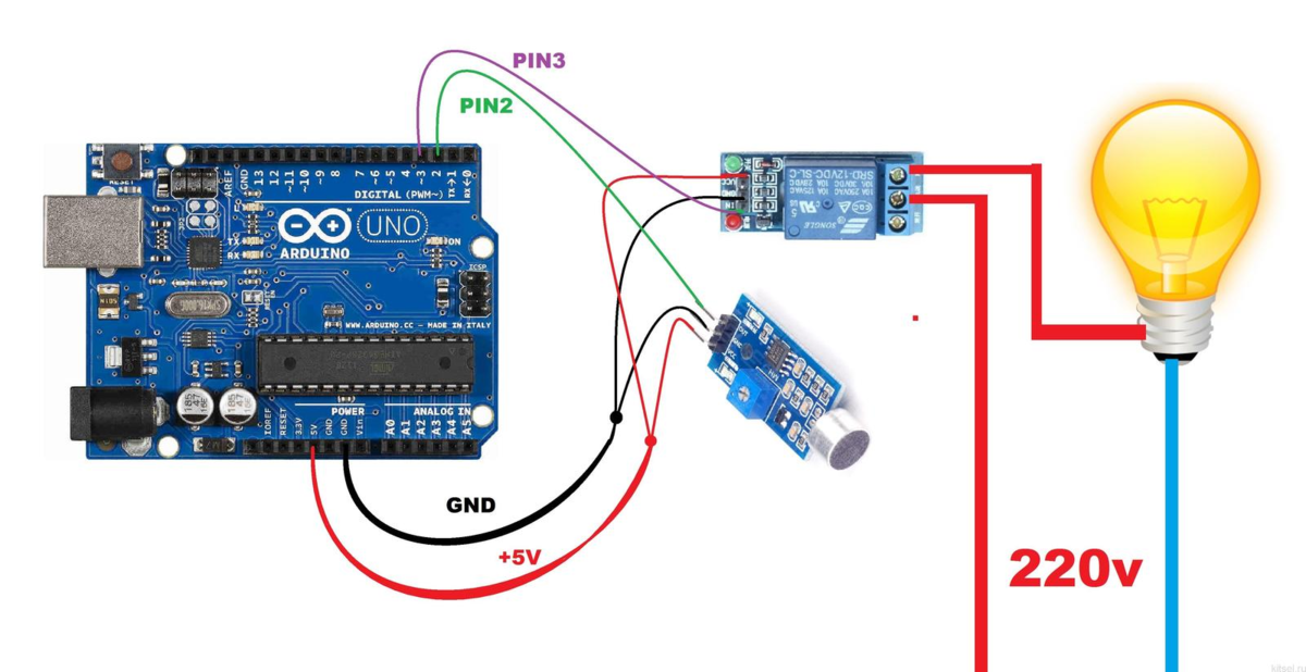 Акустический датчик подключение Простой Переключатель по хлопку на Arduino Даниил Качанов Дзен