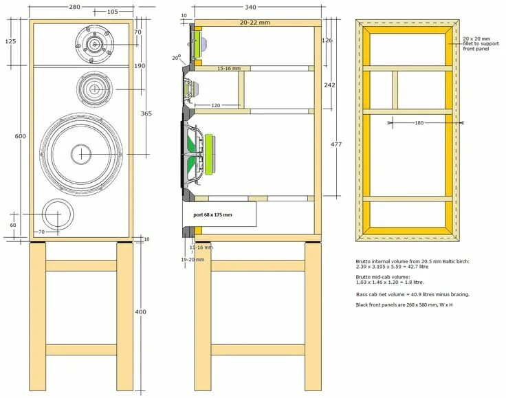Акустика для дома чертежи ScanSpeak-3W-Discovery Diy speakers, Speaker box design, Speaker design