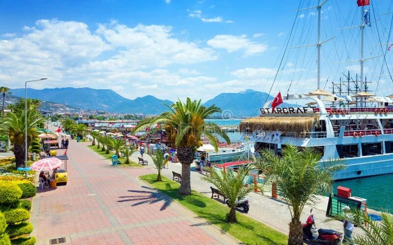 Алания турция фото города и набережной пляжей Aerial View of Seafront in Alanya, Turkey Editorial Image - Image of park, resor