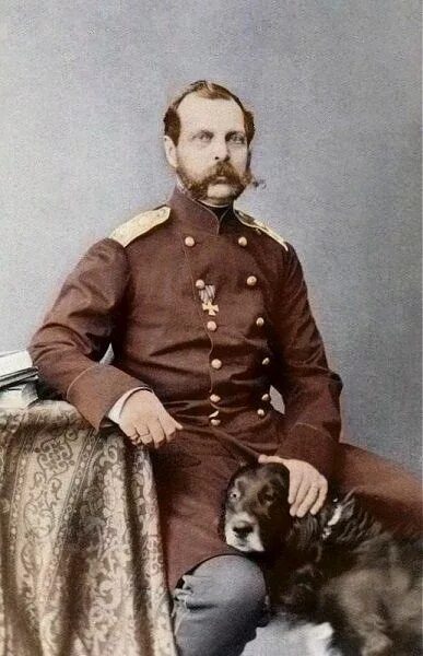 Александр 2 романов фото Alexander II of Russia with his setter "Milord". 1860s - 1870s. #Russian #histor